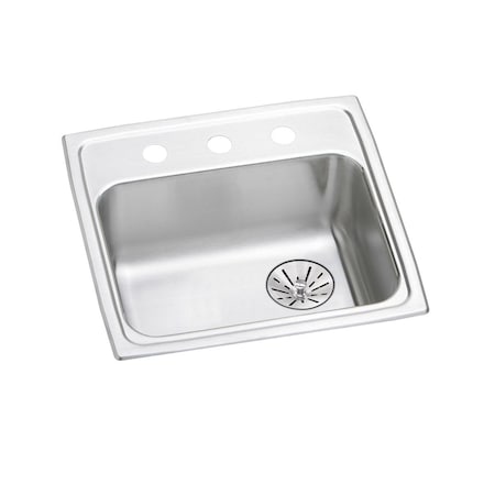 Elkay Lustertone Stainless Steel 19 X 18 X 6-1/2 Single Bowl Top Mount Ada Sink With Perfect Drain LRAD191865RPD1